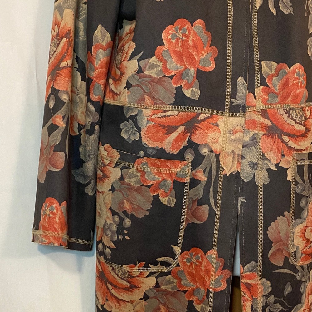 Chic Floral Open Front Jacket - Picture 4 of 13